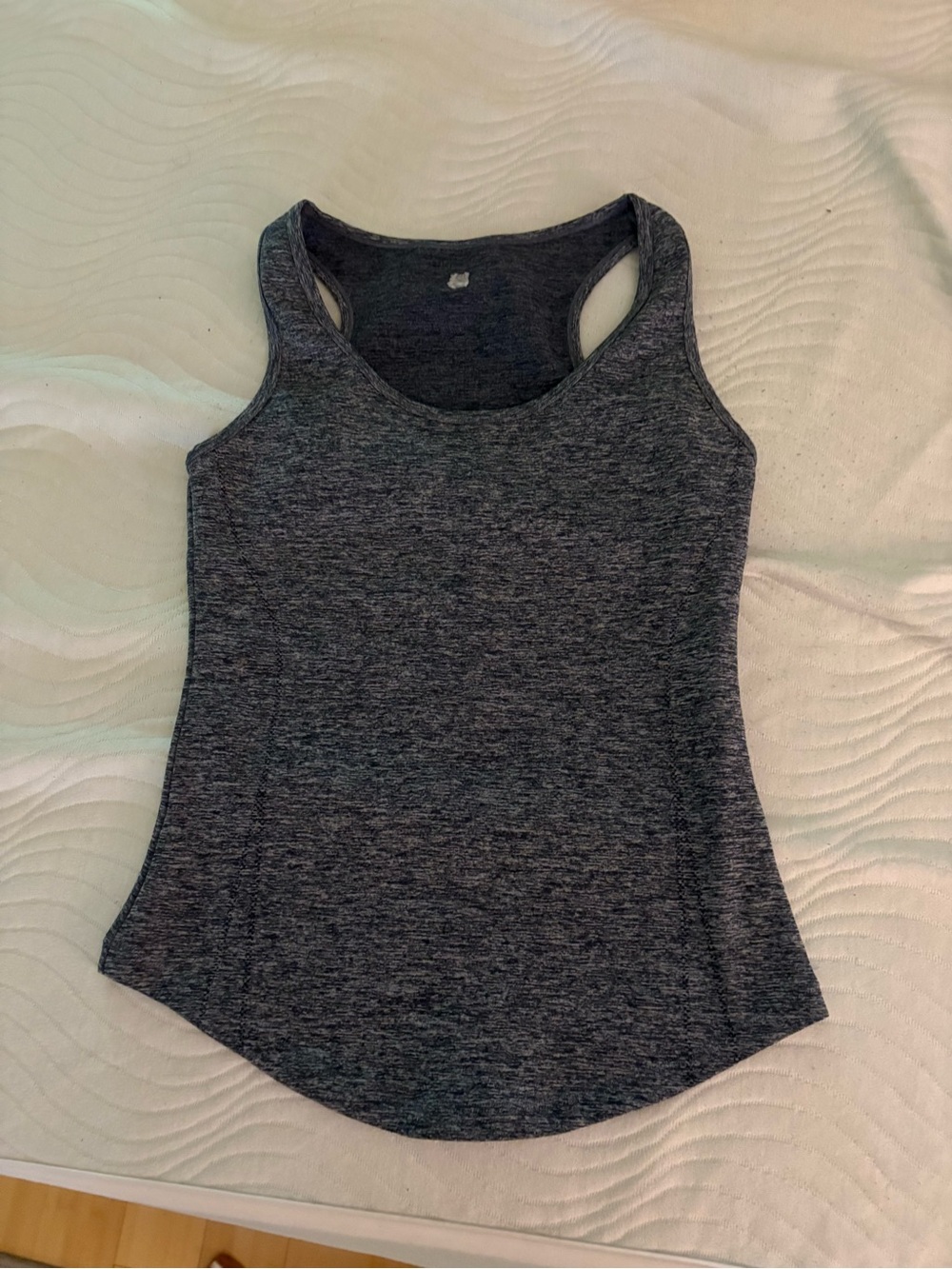 BuffBunny Heather Blue Racerback Tank